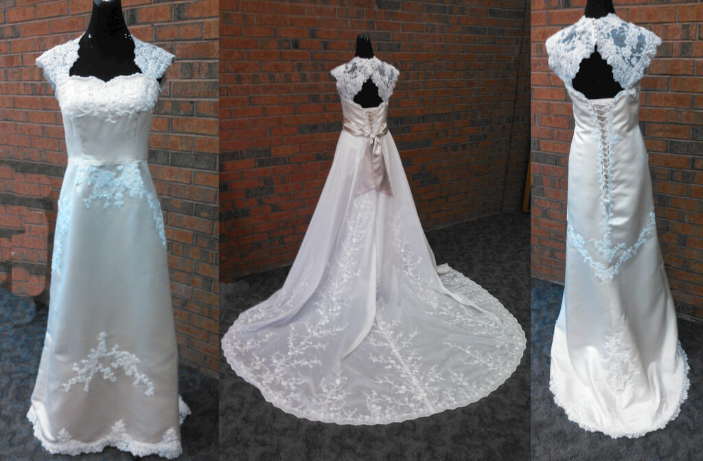 Custom wedding gown with keyhole and lace up back | JenMar Creations