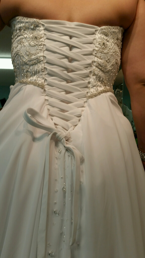 custom wedding gown lace up back