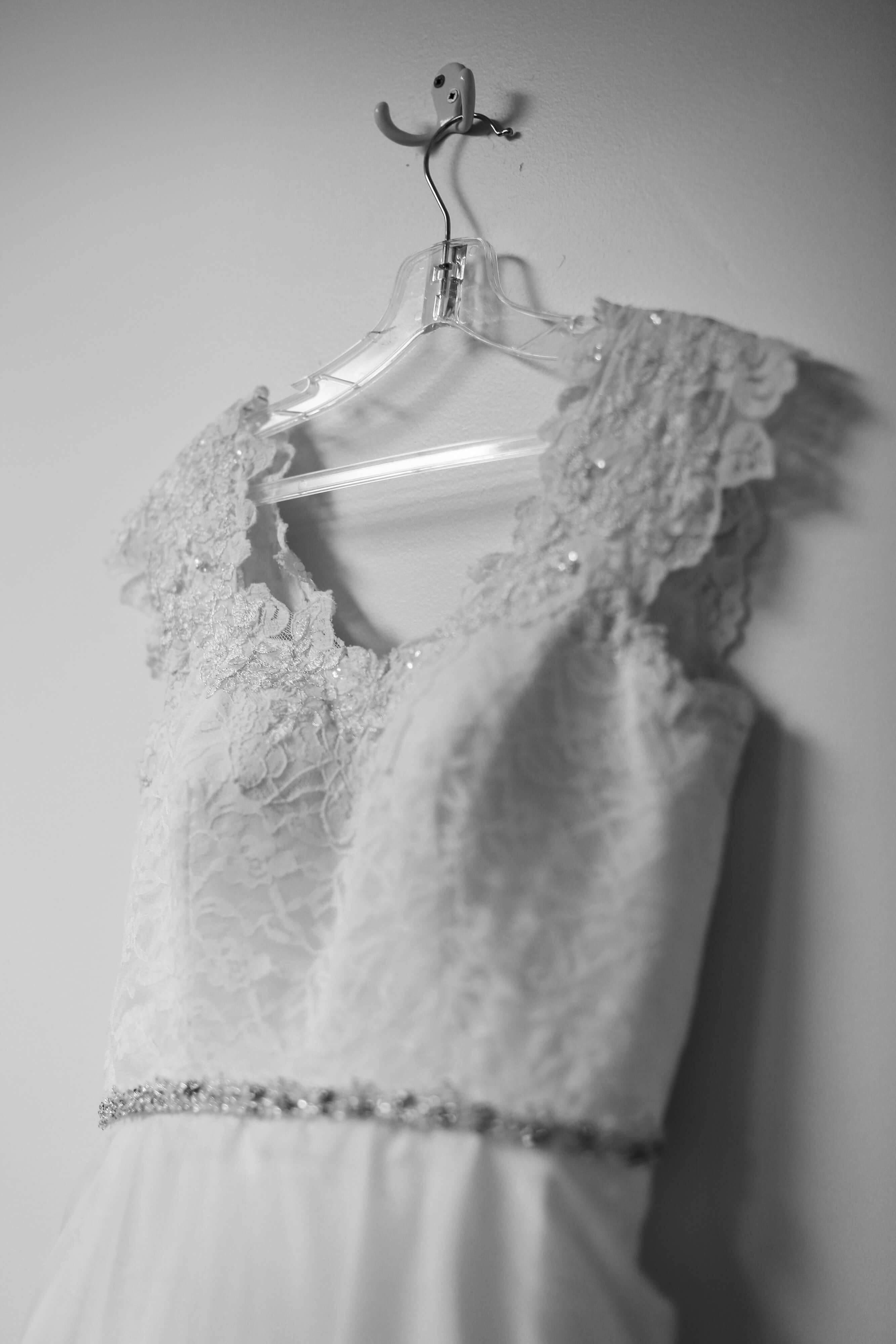Lace Wedding Gown with Crystal Belt | JenMar Creations